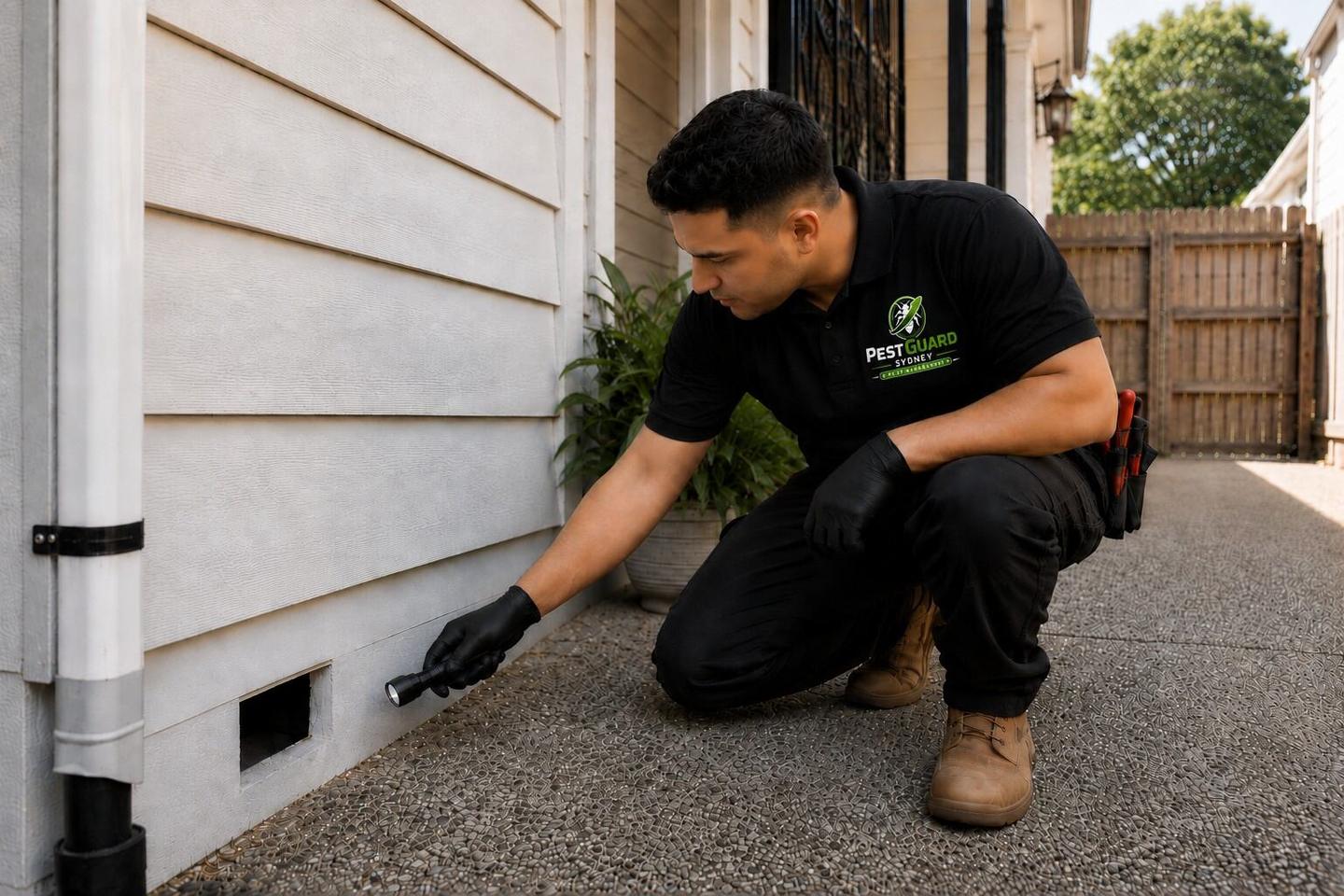 PestGuard Sydney technician inspecting a home in Penrith